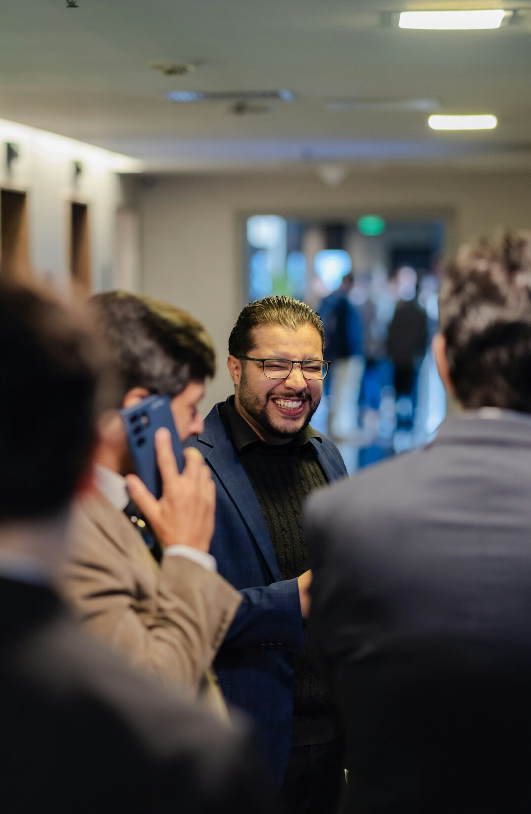 professional man networking at event