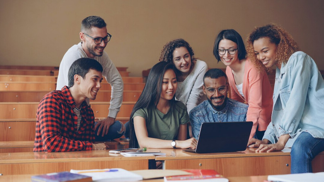 adult students studying together