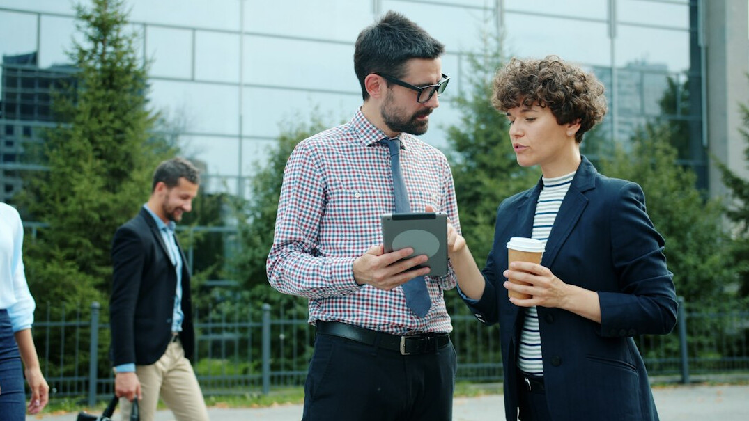 group of professionals networking