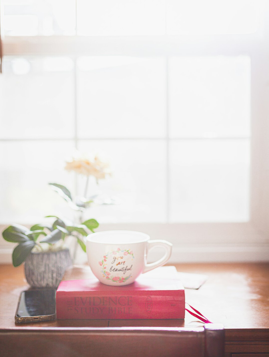 woman studying at desk
